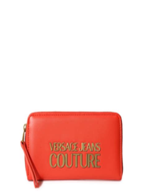 orange versace collection wallet
